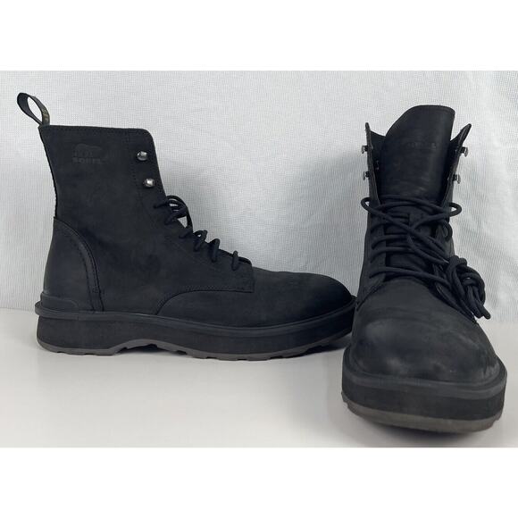 Sorel Men’s Hi-Line Lace Boots Upper Leather BLACK Size 11 Model NM 4804-010 - Picture 1 of 7